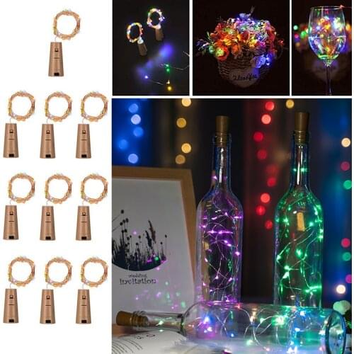 10 Pack New Wine Bottles Cork String Lights With AG3 Battery Led Garland Fairy Light for Garden Wedding Christmas Party Decor