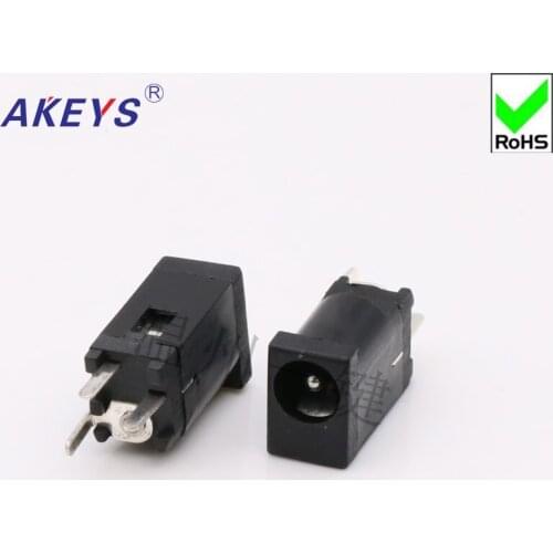 10pcs DC socket DC-002D DC power socket interface 3.5*1.3mm vertical straight line 3 pin DC002