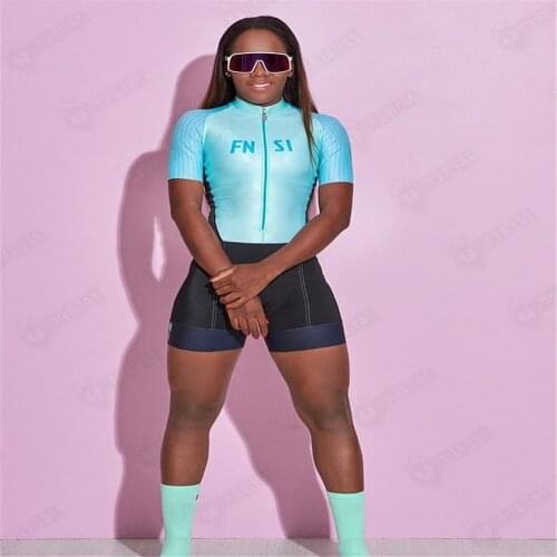 2021 Frenesi Womens Triathlon Menta Short Sleeve Cycling Jersey Sets Skinsuit Maillot Ropa Ciclismo Bicycle Clothes Jumpsuit