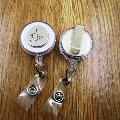 Asl L ID Badge Reel for Docter Nurse Teacher Student retractable recoil id badge holder work fun