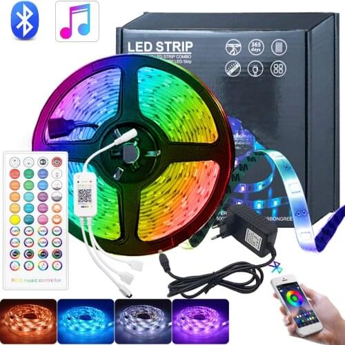 Bluetooth Music Controller RGB Led Strip 5M 10M SMD 5050 2835 Lights Felixble Ribbon Waterproof With Sound Control Music Sync