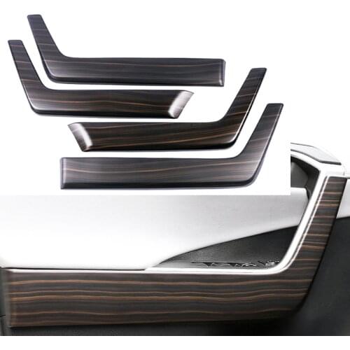 For Toyota RAV4 XA50 2019 2020 ABS Peach Wood Grain Car Inner Door Handle Cover Armrest Moulding Trim Accessories Car Styling