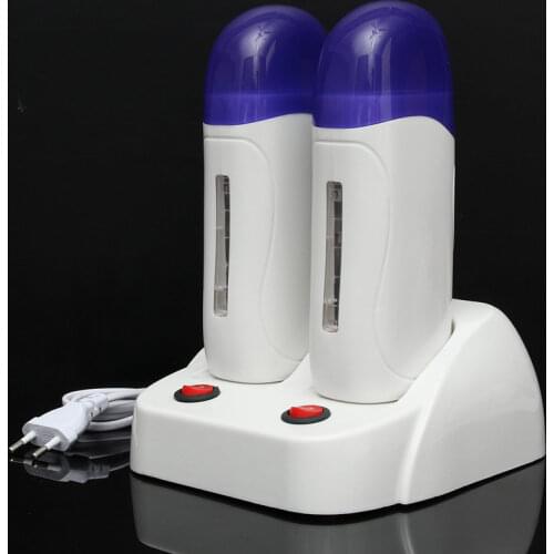 Depilatory Heater Roll On Wax Warmer Refillable Wax Cartridge Wax-melt Machine Skin Care Tool Hair Removal 2 Heaters in 1 Base