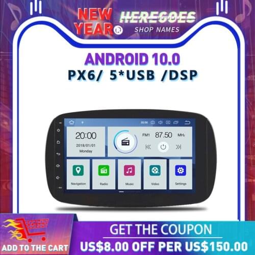 IPS DSP Android 10 4GB 64GB Car Radio Multimedia Player For Benz Smart Fortwo 2015 2016 2017 2018 GPS Navigation autoradio audio
