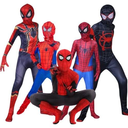 Spider Boy Far From Home Peter Parker Cosplay Costume Zentai Suit Superhero Bodysuit Jumpsuits Halloween Costume For Kids