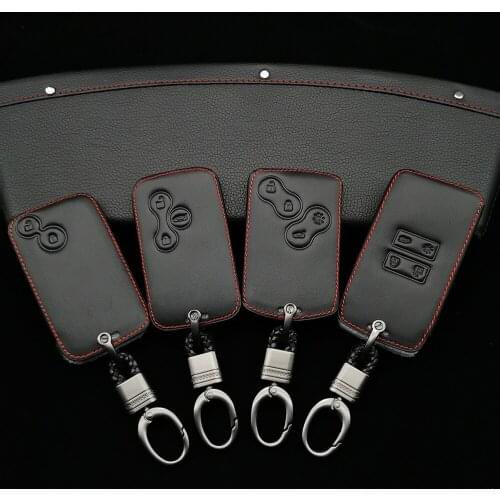 Leather Car Key Case Cover For Renault Koleos Kadjar Keychain Holder Protector Wallet Protective Shell Accessories