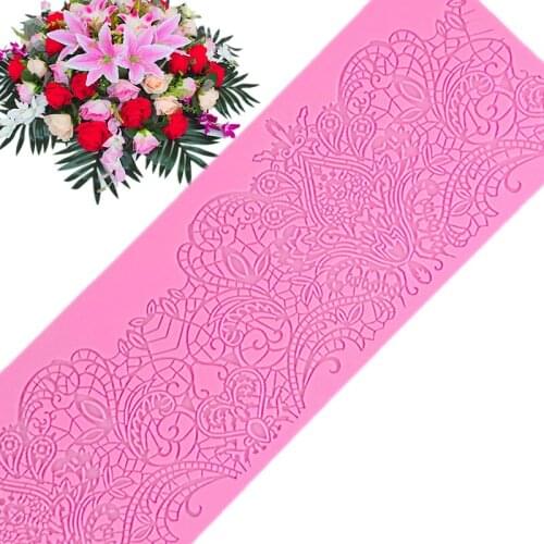 KLM lace silicone bakeable mold cake decoration sugar flower making tools cake border silicone mold lace kitchen tools