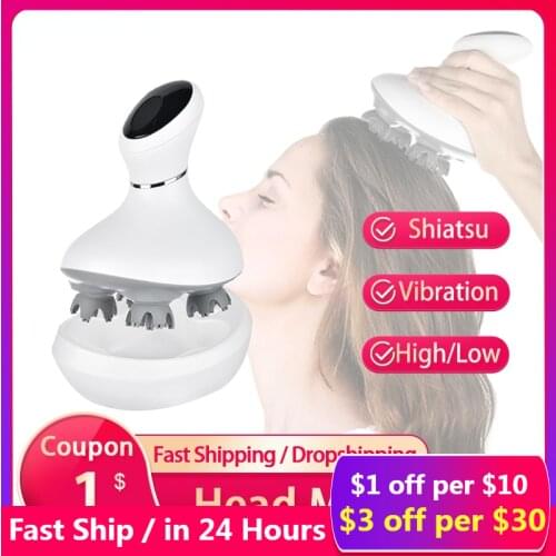 Smart Head Scalp Massager USB Charging Wireless Head Massage Device Stress Relax Body Back Massager for Prevent Hair Loss