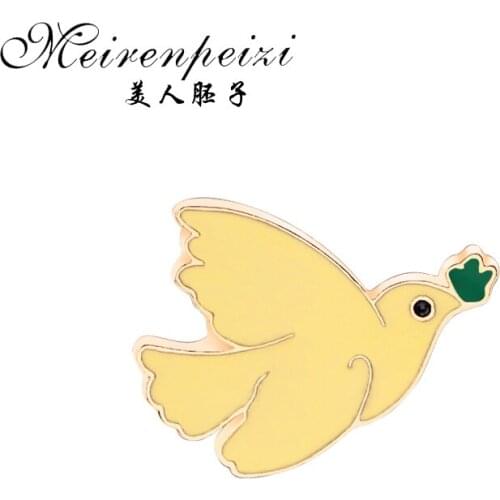 Meirenpeizi Brooches & pins Cartoon hard enamel birds pins Denim jackets badge collar hat bag decorative jewelry