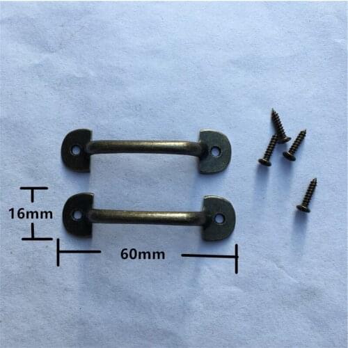 Bronze Zinc Alloy Mini Drawer Handle,Vintage Wooden Box,Cabinet,Storage Box Handle,60*16mm,10Pcs