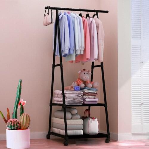 Multi-function Coat Rack Removable Triangle Coat Rack Clothes 4 Wheels Hanging Storage Furniture Organizer for Clothes Wholesale