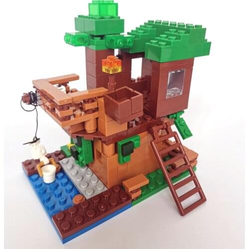 The Tree House Waterfall Model Building Brick Block Mine toys Game Toy Children DIY Education Boys Gift