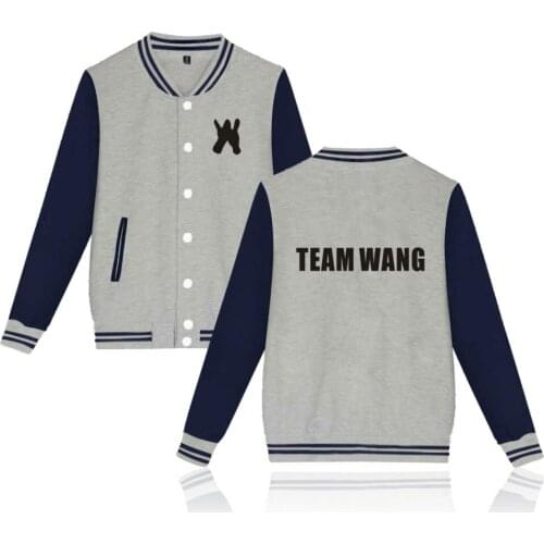Kpop GOT7 Jackson team wang printed fashion Baseball Jacket men women Hoodies Sweatshirts casual Long Sleeve Jackets coats tops
