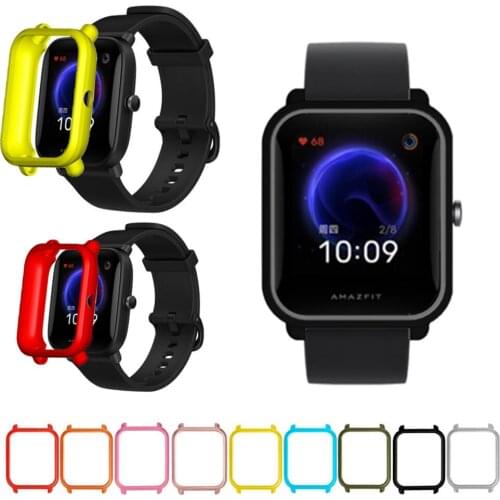 For Amazfit Bip U soft TPU protective case for Huami Amazfit BipU Bip Pop smart watch protective case side frame protection