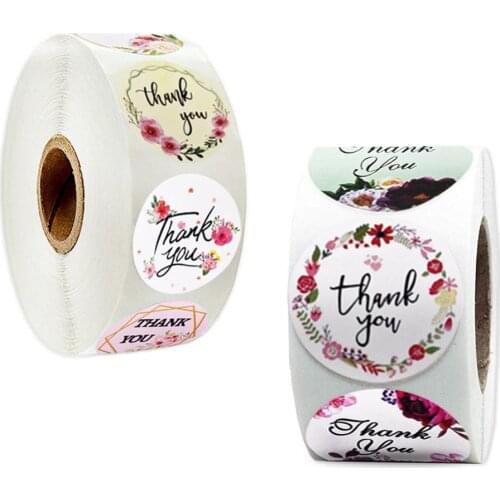 Hot Sale Adhesive Label Sticker Custom Logo Printing Thankyou Paper Sticker Waterproof Labels