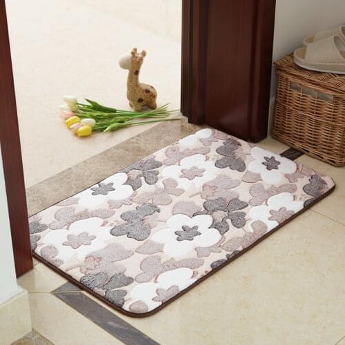Imitation marble Bedroom floor mat door mat kitchen hallway entrance carpet non-slip foot mat Coral fleece bathroom rugs
