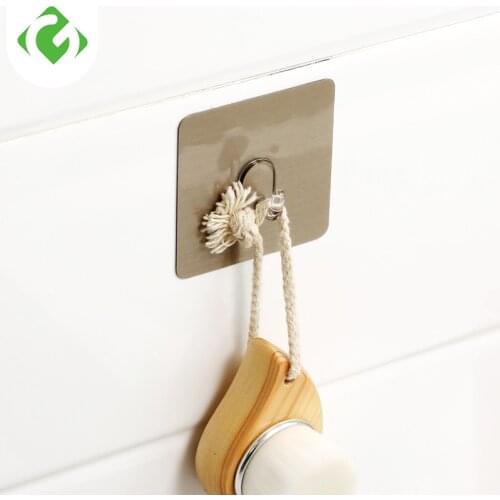 1PC Wall Mounted Type Hook Use Bathroom Kitchen Multi-Purpose Hooks Self-adhesive hook Strong Miscellaneous storage rack hanger