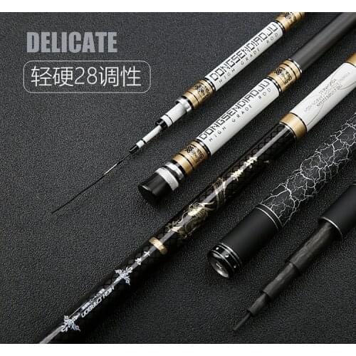 New 3.6/3.9/4.5/4.8/5.4/5.7/6.3/7.2/8.1m fishing rod ultralight superhard carbon carp fishing pole 28tune long section fish gear