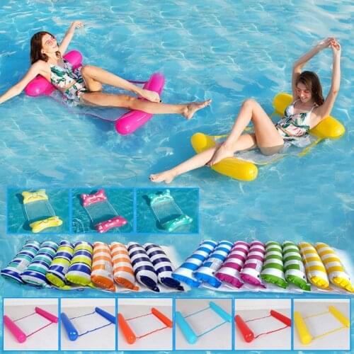 Floating Water Hammock Swimming Mattress Party Toy Inflatable Pool Mats Lounger Swimming Pool Foldable Inflatable Hammock Bed