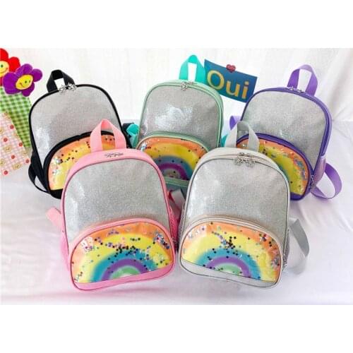 Kindergarten Cartoon PU Backpack Boys and Girls Creative Rainbow Printing Cute Mini fashion Travel Snack Bags 2021 New