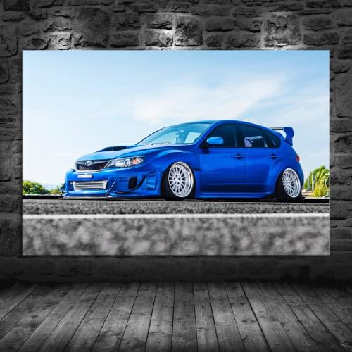Modern Art Posters and Prints Tuning car Subaru Racing Car blue spoiler wheel Wall Picture Canvas Painting Living Room Decor