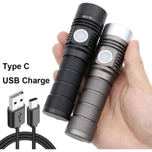 Type C USB Charge SST-20 SST-40 LED Rechargeable Flashlight Torch 21700 Battery Light Outdoor Camping Hiking lantern EDC Lamp