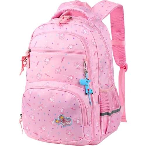 Stylish School Backpack for Girls Boys for Middle School Cute Bookbag Outdoor Daypack with reflective strip Pink Backpack