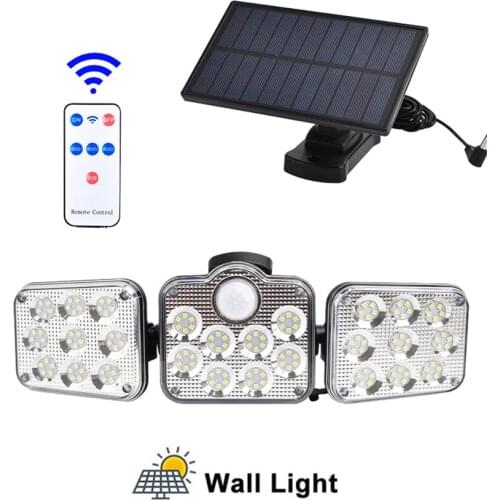 138 led seperable remote Solar Light PIR Motion Sensor Waterproof Outdoor Street Lamp Garden Yard Path Wall security lighting ca
