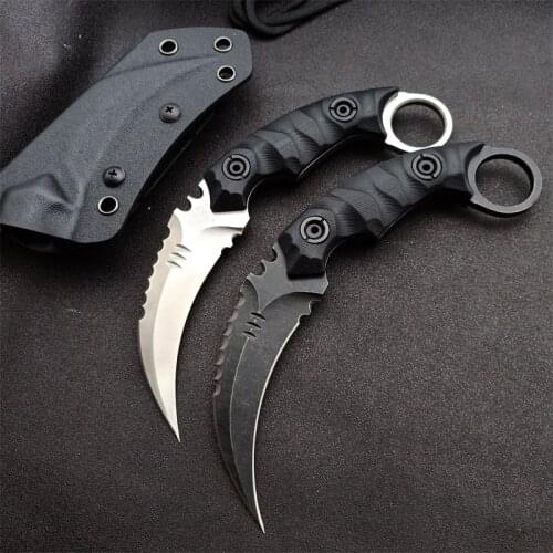 Tactical Knife D2 Karambit Hunting CSGO Claw for Camping, Fixed Blade, Survival, EDC, Utility, TOOLS