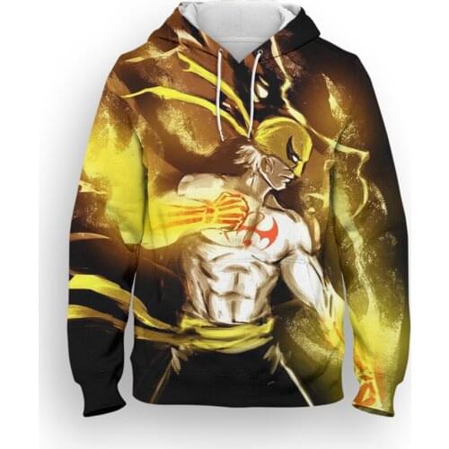 Iron Fist Sweetshirt For Men Casual Marvel 3D Print Womens Hoodie Long Sleeve Spring Autumn Harajuku Boy Girl Kids Tracksuit