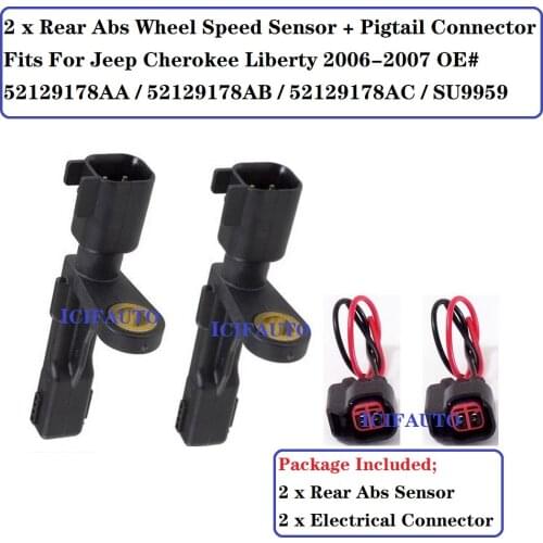 Abs Wheel Speed Sensor Rear Fits For Jeep Cherokee Liberty 2006-2007 OE# 52129178AA / 52129178AB / 52129178AC / SU9959