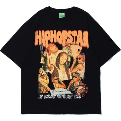 Hip Hop T Shirt Men Leviortin Summer HipHop Stars Printed Streetwear Black Tshirts Women Short Sleeve Tees Male Cotton Top