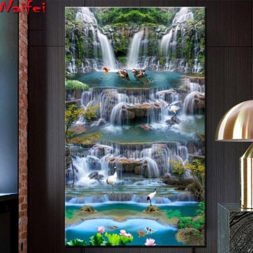 Animal Waterfall Natural scenery 5D Diamond Painting Full Square/round diamond Mosaic drill Daimond Embroidery large