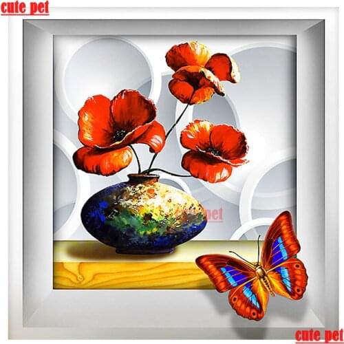 5D Diamond Mosaic Still life vase flowers full Round Drill square Drill Cross Stitch Kit Diamonds Embroidery rhinestone pictures