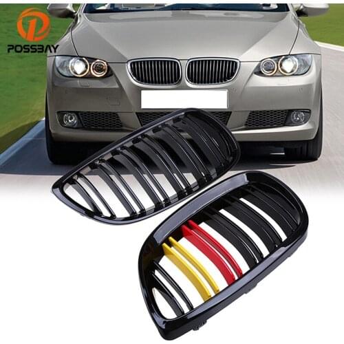 POSSBAY Car Front Bumper Grille German Flap Type Racing Grill for BMW 3-Series E92 320xd/323i/325d/330i Coupe M3 2007-2013
