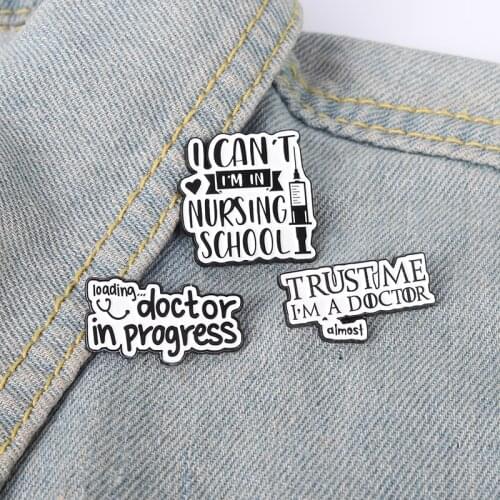 XEDZ Creative Cartoon Fashion Cute Stethoscope Syringe Enamel Pin Personality Doctor Nurse Brooch Clothes Jewelry Gift For Men