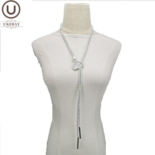 UKEBAY New Simple Statement Necklace Women Alloy Jewelry Chains Adjustable Pendant Necklaces Alloy Bead Heart Accessories Gift