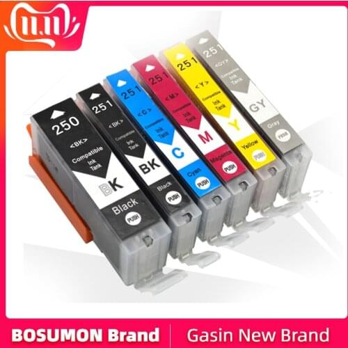 6PCS PGI-250 pgi 250 cli 251 Ink Cartridge For Canon PIXMA IP7220 IP8720 MX922 MX722 MG5420 MG5422 MG5520 MG6320 MG6420 MG7120
