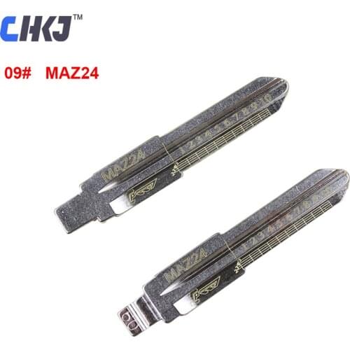 CHKJ 10pcs/lot NO.27 MAZ24 2 in 1 Engraved Line Key For Mazda Haima Key Blade for Shearing Scale Teeth Cutting Free Shipping