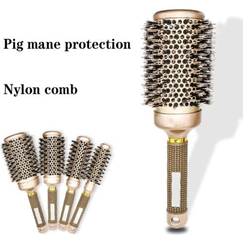 Cylindrical Curly Hair Comb Professional Styling 4-piece Mane Comb Thermal Air Aluminum Tube Ceramic Hair Comb