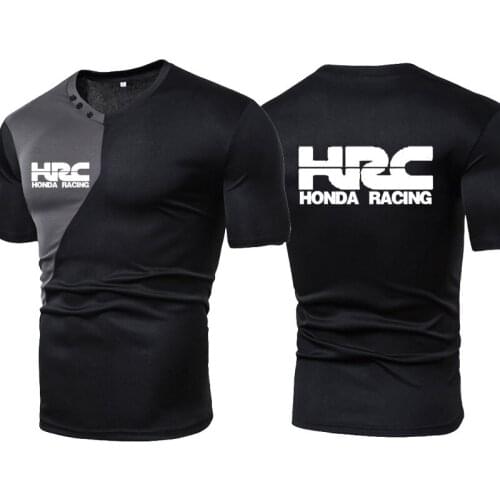New cotton high quality Stitching color Men T-shirt HRC logo print Summer Oversized t-shirt Round neck Men short sleeve