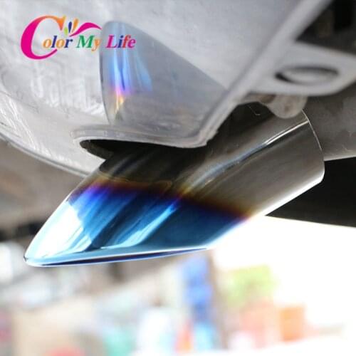 Color My Life Stainless Steel Rear Round Exhaust Pipe Tail Muffler For Ford Focus 2 3 MK4 For Chevrolet Cruze Accessories