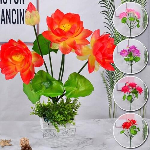 Artificial Lotus Living Room Home Party Plant Decoration Artificial Water Lily Artificial Lotus Pond Fish Tank Decoration