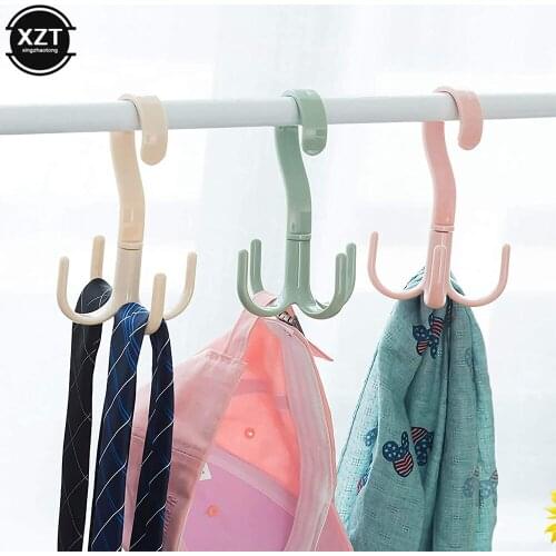 360 Degree Rotate Four-Claw Hooks Nail-Free Hooks Dry Wet Dual Use Towel Hanger Home Clothes Shoes Sundries Multi-Function Hooks