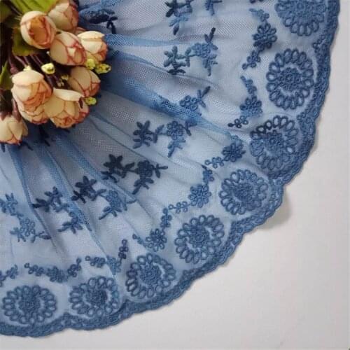 3Meter 7Colors Lace Embroidered Soft Tulle Clothing Curtain Accessory Handmade diy Decorative Material Trim Doll DIY Mesh 35CM