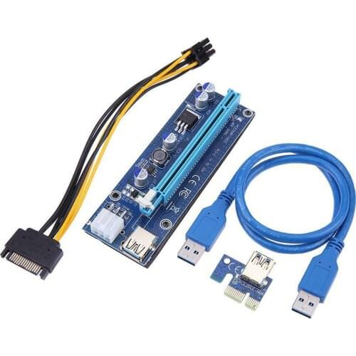 PCI-E Raiser PCI E Express 1X To 16X Riser Card USB 3.0 PCI-E SATA To 6Pin Power Cable For BTC Bitcoin Mining Antminer Miner