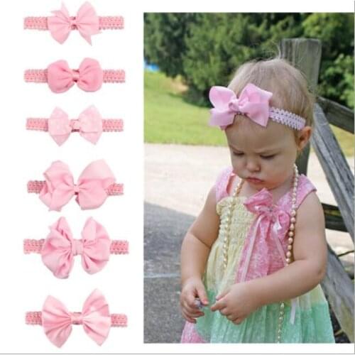 2017 New 20pcs/lot girl headbands bow Lace turban hairband elastic dots ribbon bowknot photography for Kids hair accessories