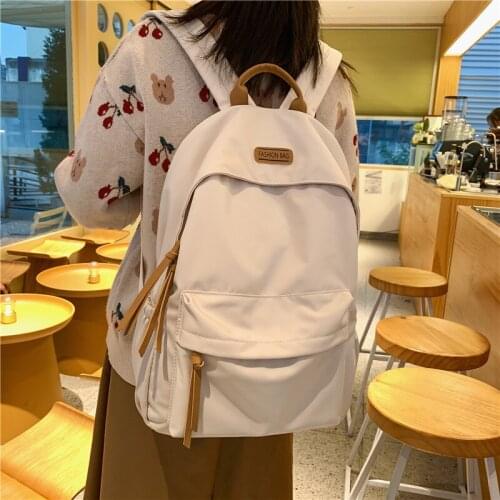 Simple Women backpack Ins Harajuku junior high school student school bag Unisex travel backpack Kawaii Book Ladies Fashion Bags