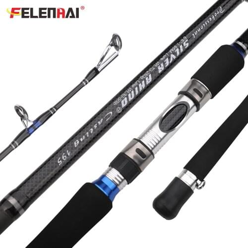 FELENHAI Jigging Sea Boat Fishing Rod 1.8/1.95/2.1m Carbon Fiber Big Game H Line 50Lb Lure Weight 70-250g Spinning Casting Pole