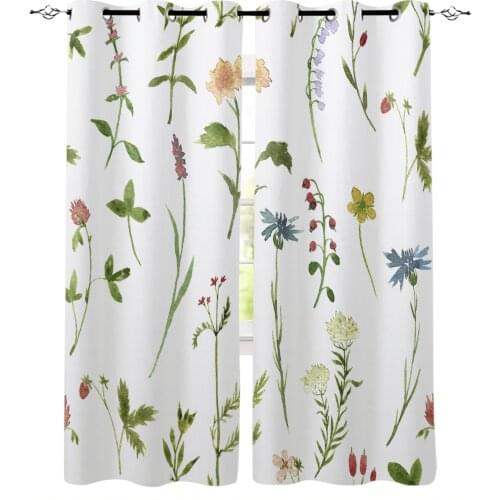 Herbal Flowers Floral Blackout Curtains for Children Kids Home Decor Bedroom Living Room High Shading Window Curtains
